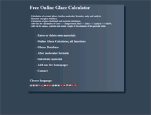 Tablet Screenshot of online-glaze-calculator.com